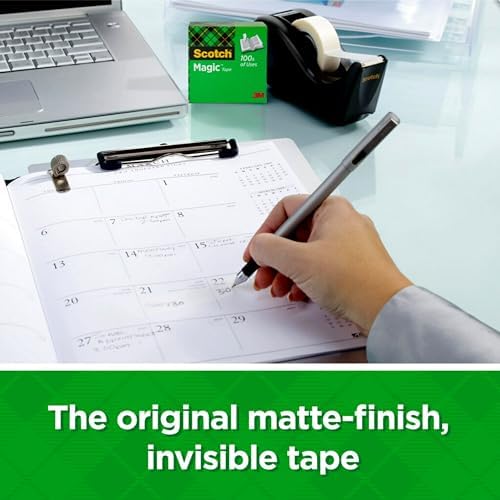 Scotch Magic Tape, Invisible, Home Office Supplies and Back to School Supplies for College and Classrooms, 3 Rolls, Clear (Pack of 5)
