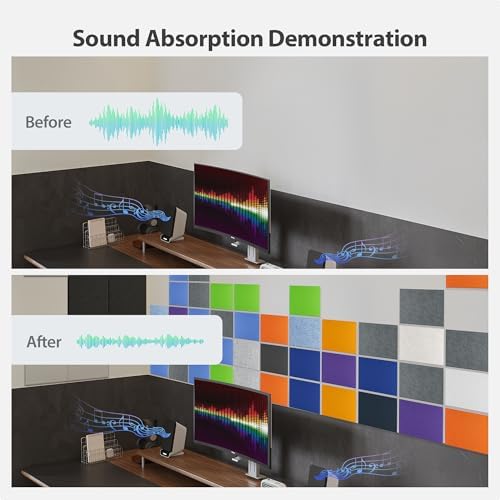 12Pack Rectangle Acoustic Panels Self Adhesive Sound Proof Foam(Snow White)