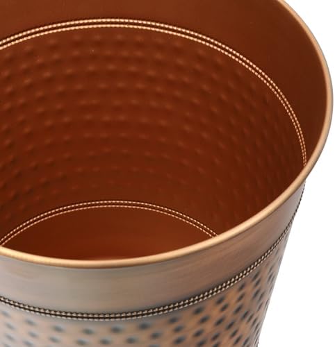 happimess Riley 2 Gal Hammered Steel Bin 10" H, Antique Copper