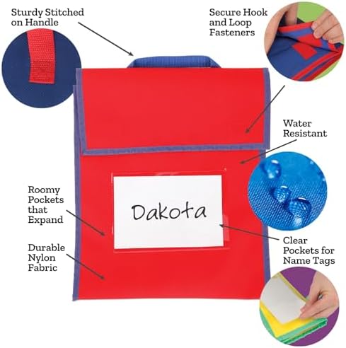 Really Good Stuff Store More Medium Book Pouches, 36-Pack, Blue
