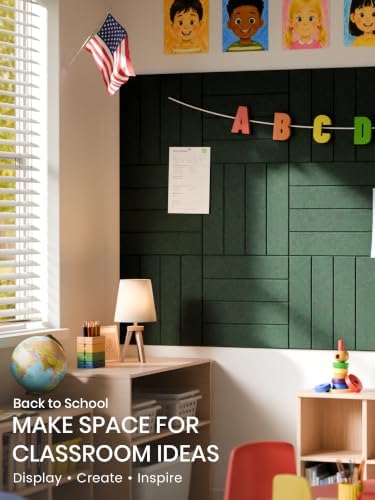Bumusty 48" x 36" Large Cork Board Alternative, Pine Green