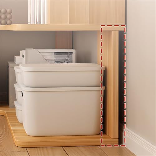 Vertical L-Shape Storage with Open Back 6 Shelves Corner Bookshelf Wood Floor Rack Student Integrated Wall Bookcase Corner Cabinet Multi-layer Storage Cabinet Light Walnut 24"L x 24"W x 75"H