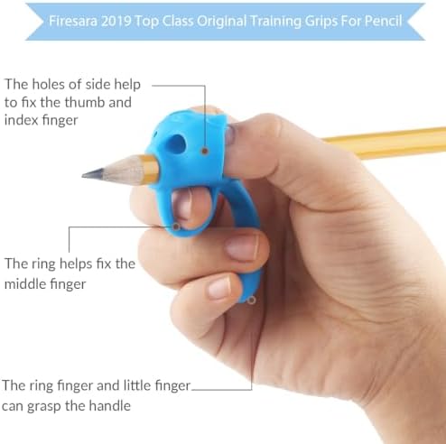 Firesara training grips for pencil, Original Training Grips Puppy Design Posture Correction for Kids Preschoolers Children Adults Special Needs Handwriting Aid for Lefties or Righties (3PCS)