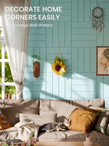 Bumusty 48" x 36" Large Cork Board Alternative, Aqua Blue