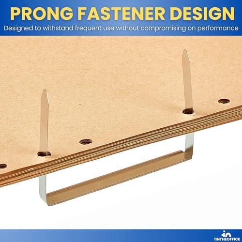 1InTheOffice Paper Fasteners, Prong Fasteners, Metal Fasteners, 2 Inch, 2.75" Center to Center, 100 Pieces/Pack, (100)