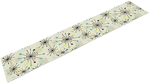 Mid Century Geometric Table Runner,Table Runners for Kitchen Dining Modern Tables Decor Decoration for Kitchen Family Dinner Table Holiday Party Farmhouse 13 x 60 Inch