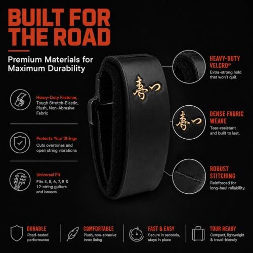 Gruv Gear Fret Wrap & Guitar Mute Matt Heafy EE Edition, Fretwrap for Acoustic, Electric & Bass | String Dampener Recording, Tapping & Practice Accessory (1 Pack, Medium Matt Heafy EE Edition, Fits 5