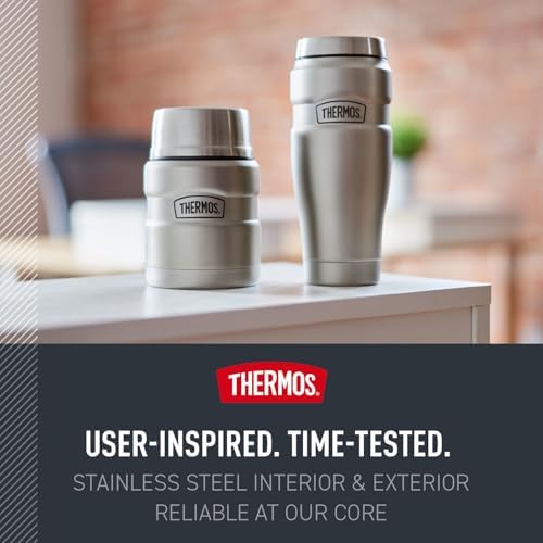 THERMOS Stainless King Food Jar with Spoon, 16oz, Matte Teal
