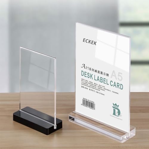 Acrylic Sign Holder (Black Vertical A6 105×148mm/4.13×5.83 inches)