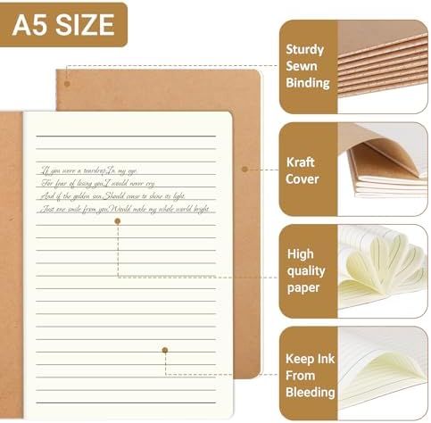 zmybcpack 12 Pack A5 Lined Notebooks, 8.26"x5.5", Composition Notebook