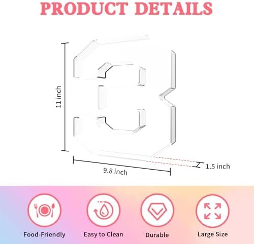11" Acrylic Number Charcuterie Tray, Fillable Charcuterie Box (Number 3)
