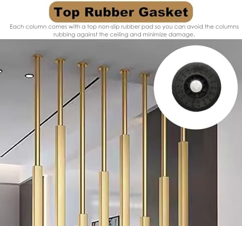 Room Divider Floor to Ceiling Room Dividers Pole - 2 Pieces, Gold Doorway Hotel Cubicle Cubicle Decor, DIY Separator Partition Bars with All Accessories(230cm/90.6in/7.5ft)
