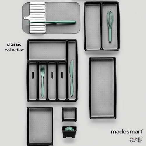 madesmart Classic Expandable Compartment Utensil Tray, Granite
