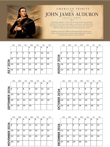 JJ Audubon Tribute Ravens Calendar 2027 Monthly Wall Calender 12 Month