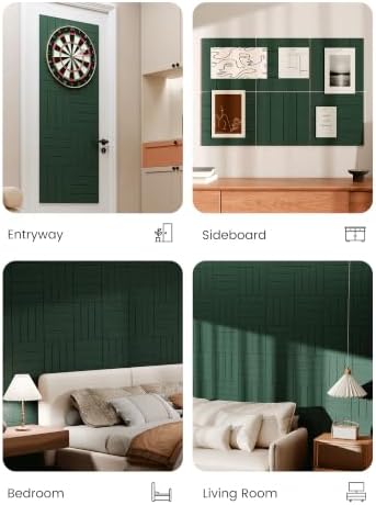Bumusty 36" x 24" Large Cork Board Alternative, Pine Green