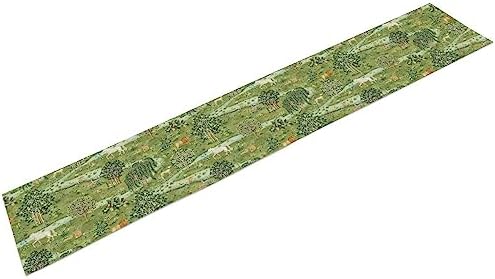 William Morris Original Design Green Table Runner Vintage Floral Table Runner for Dining Table Decor 13 x 120 Inch