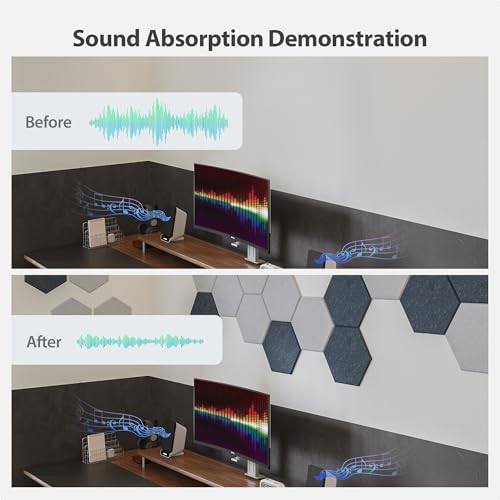 12 Pack Hexagon Acoustic Panels Self Adhesive Sound Proof Foam(Orange-Red)