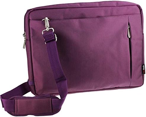 Navitech Purple Sleek Premium Water Resistant Shock Absorbent Messenger Bag Compatible With 3D Hero LCD Writing Tablet Compatible With Kids 9 Inch