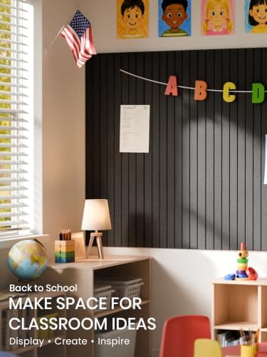 Bumusty 48"x 36" Large Felt Bulletin Board Tiles, Black