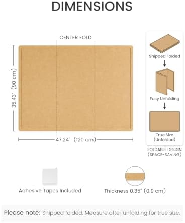Fluxynara 47.2" x 35.4" Large Bulletin Board, Mustard Yellow
