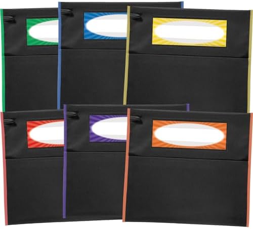 Really Good Stuff Store More Grouping Color Chair Pockets, 6-Pack, Black