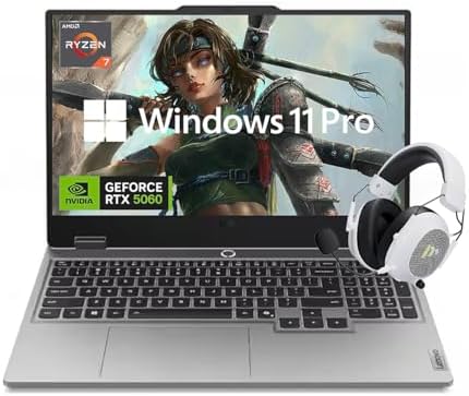 Lenovo LOQ Gaming Laptop, 15.6’’ FHD 144HZ Display, AMD Ryzen 7 250, NVIDIA GeForce RTX 5060, 64GB DDR5 RAM 1TB SSD, Backlit KB, WiFi 6, Win 11 Pro Bundled with Accessory