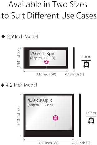 [Santek] EZ Sign NFC E-Paper Display – No Battery, Ultra-Thin 0.13”, Rewritable 4-Color Digital Display, App-Controlled (iOS/Android/PC), IP65 (White, 4.2 inch)