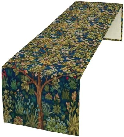 William Morris Floral Table Runner Vintage Flowers Table Runner for Dining Table Decor 13 x 120 Inch Strawberry Thief