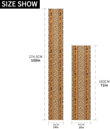 ALAZA Double-Sided African Leopard Print Table Runner 18x72 Inches Long,Table Cloth Runner for Wedding Birthday Party Kitchen Dining Home Everyday Decor