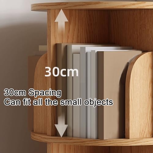 GAMAK Small Rotating Bookshelf 360 Display 3-4 Tier for Small Spaces Kids Narrow Swivel Corner Book Shelf Wood Used in Bedrooms Living Rooms Study Office (Color : Walnut, Size : Four)