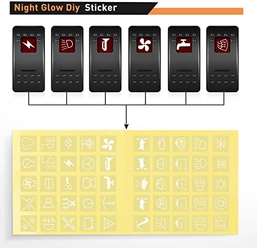 Nilight 8 Gang Rocker Switch Panel SPST On Off 5PIN Electrical Toggle Red