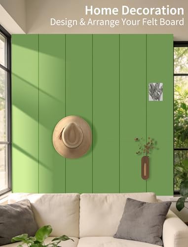 48" x 24" Cork Board Alternative, 8 Pack Felt Bulletin Board Tiles with 30 Adhesive Tabs Wall Push Pin Board for Office Classroom Bedroom Decor
