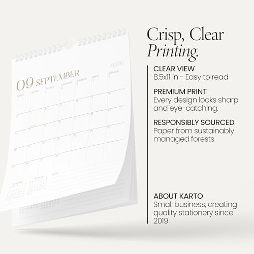 Karto Wall Calendar 2026 8.5x11 in - Stylish