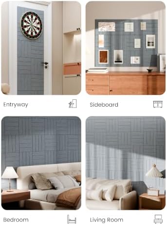 Bumusty 48" x 36" Large Cork Board Alternative, Blue Gray