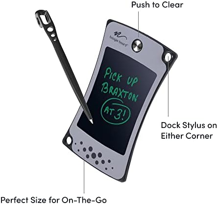 Boogie Board Jot Pocket Writing Tablet - Includes Small 4.5 inch LCD Writing Tablet, Instant Erase, Stylus Pen and Built-in Kickstand, Gray