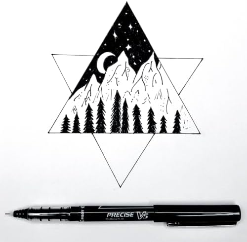PILOT Precise V5, Extra Fine Point 0.5 mm Black Pens, Black, Pack of 12