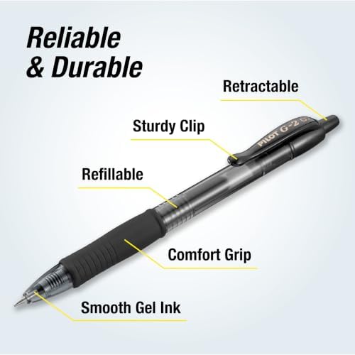 PILOT G2 Premium Gel Pens, Fine Point 0.7mm, Black Ink, 144-Pack