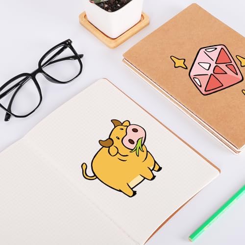 zmybcpack 12 Pack Kraft Graph Paper Notebook, A5 Size, 8.26"x5.5",