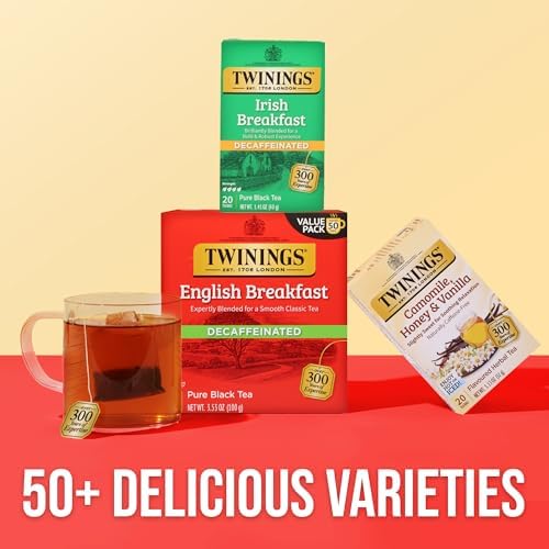 Twinings Decaffeinated Irish Breakfast Black Tea Bags, 20 CT (1 Pack)