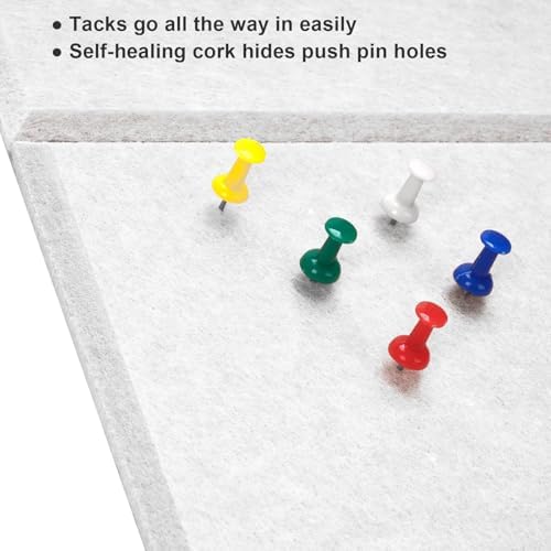 48" x 36" Large Felt Bulletin Board & Cork Board Alternative, Warm White