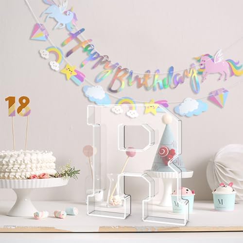 13.8" Acrylic Letter Charcuterie Tray,Fillable Alphabet Box (Letter R)
