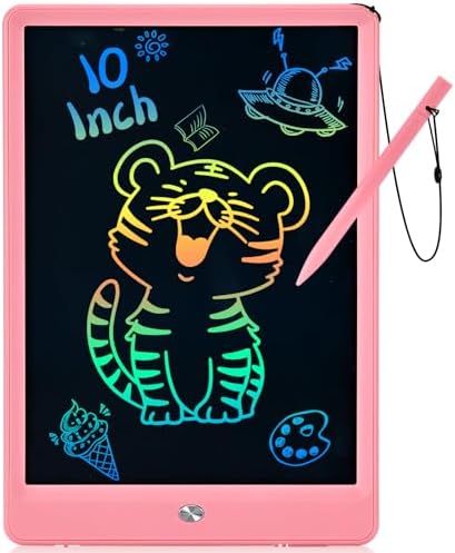 PINKCAT LCD Writing Tablet, Doodle Board Toys Gifts for 3-8 Year Old Girls Boys, 10 Inch Mess Free Coloring Books, Drawing Pad for Kids, Gifts for Toddler Christmas Stocking Stuffers Travel, Baby Pink