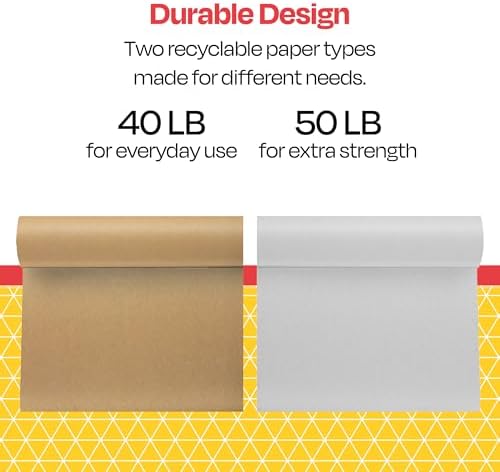 School Smart - 85480 Butcher Kraft Paper Roll, 40 lb, 24 Inches x 1000 Feet, White