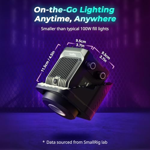 SmallRig RC 100C RGBWW COB Video Light, Portable 100W Continuous Lighting