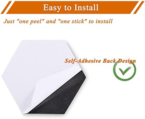 8Pcs Hexagon Felt Cork Board Tiles, Self Adhesive DIY Bulletin Board Pin Board for Office School Home Wall Decor Stickers Memos Photos Display (Gradual Orange)