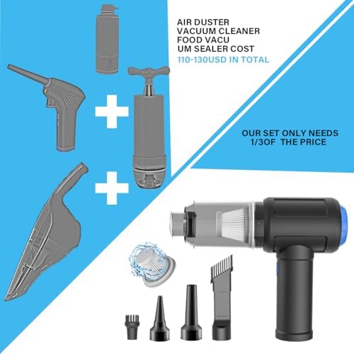 Meudeen Air Duster - Computer Vacuum Cleaner - for Keyboard Cleaning - Cordless Canned Air - 110000RPM Powerful PC Cleaner(VC08)