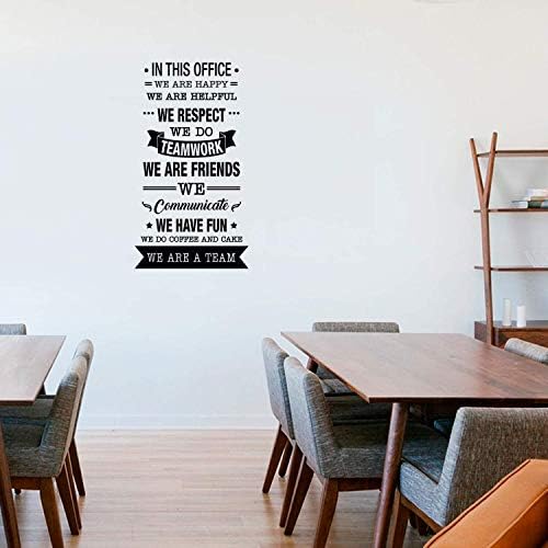 Vinyl Wall Art Decal - In This Office We Do Teamwork - 40" x 22" - Trendy Inspirational Work Values Quote For Employers Office Office Meetings Conference Room Company Organization School Decor (Black)