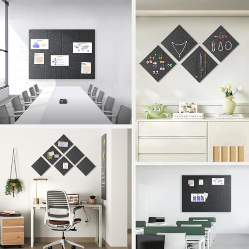 48" x 36" Large Felt Bulletin Board 1/2" Thick, Dark Gray
