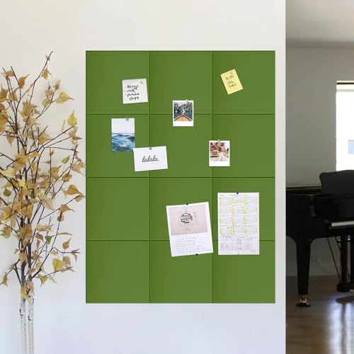 48" x 24" Cork Board Alternative, 8 Pack Felt Bulletin Board Tiles with 30 Adhesive Tabs Wall Push Pin Board for Office Classroom Bedroom Decor