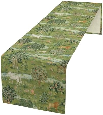William Morris Floral Table Runner, Vintage Flowers Blue Botanical Printed Table Runner for Home Kitchen Dining Table Decoration,13x70 Inch
